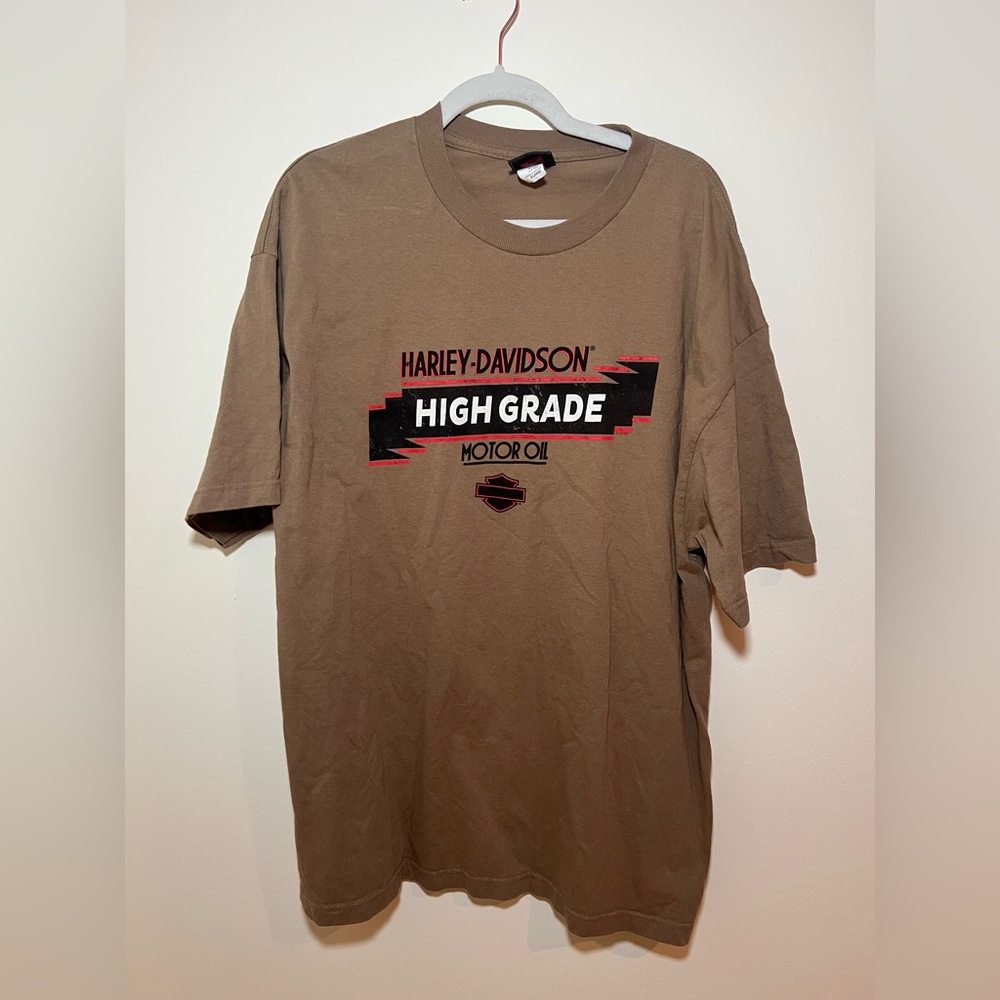 Harley Davidson High Grade Motor Oil Outer Banks Tan Tshirt XL Tee